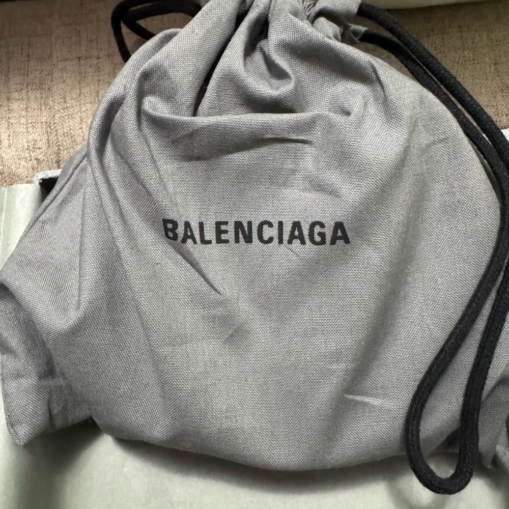 Men's Black Balenciaga Leather Belt with Silver Buckle - Picture 2 of 3